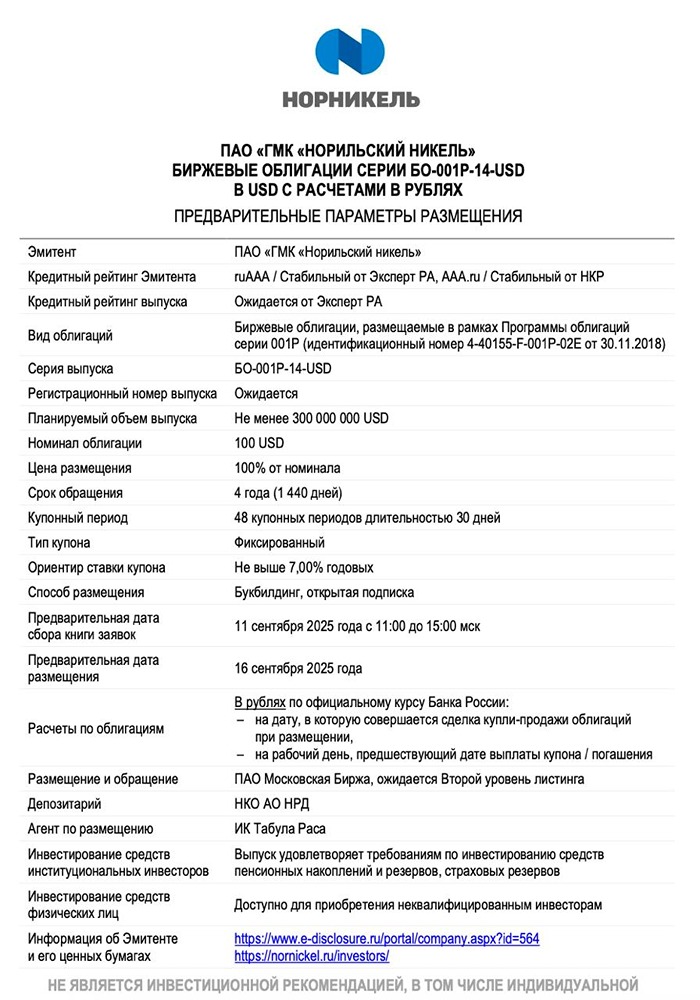 Какие перспективы у облигаций "ГМК Норильский никель" и каковы их преимущества по сравнению с другими инструментами на рынке?