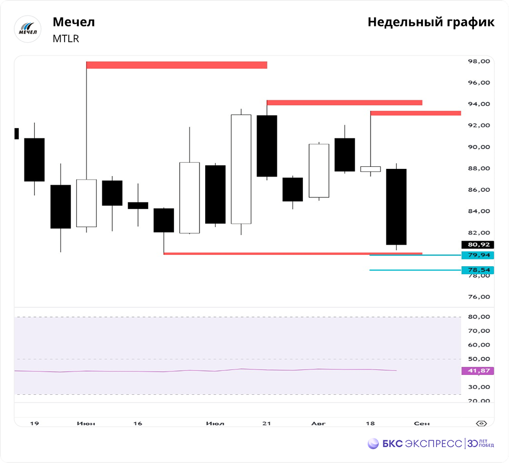 Какие факторы вызвали падение акций Мечела на рынке?