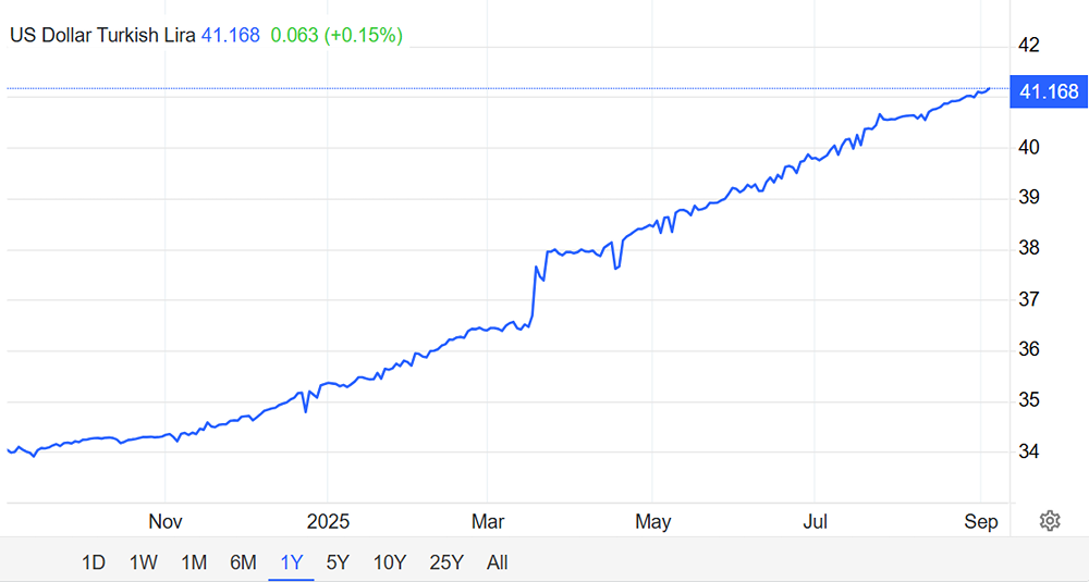 Какой курс турецкой лиры к доллару сегодня?