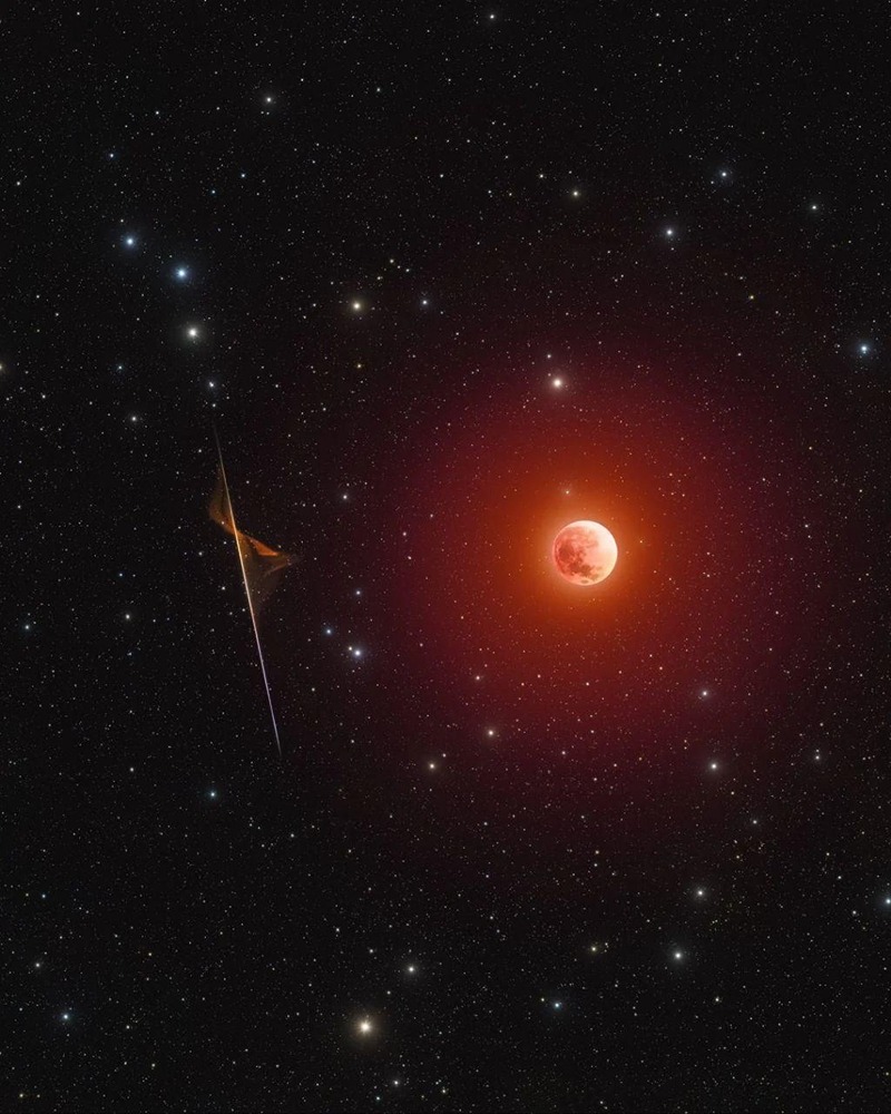 Как лунное затмение встретилось с метеоритным дождём?