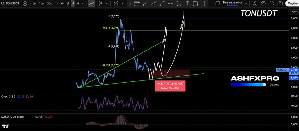 Какой актуальный глобальный прогноз по крипте TONUSD?