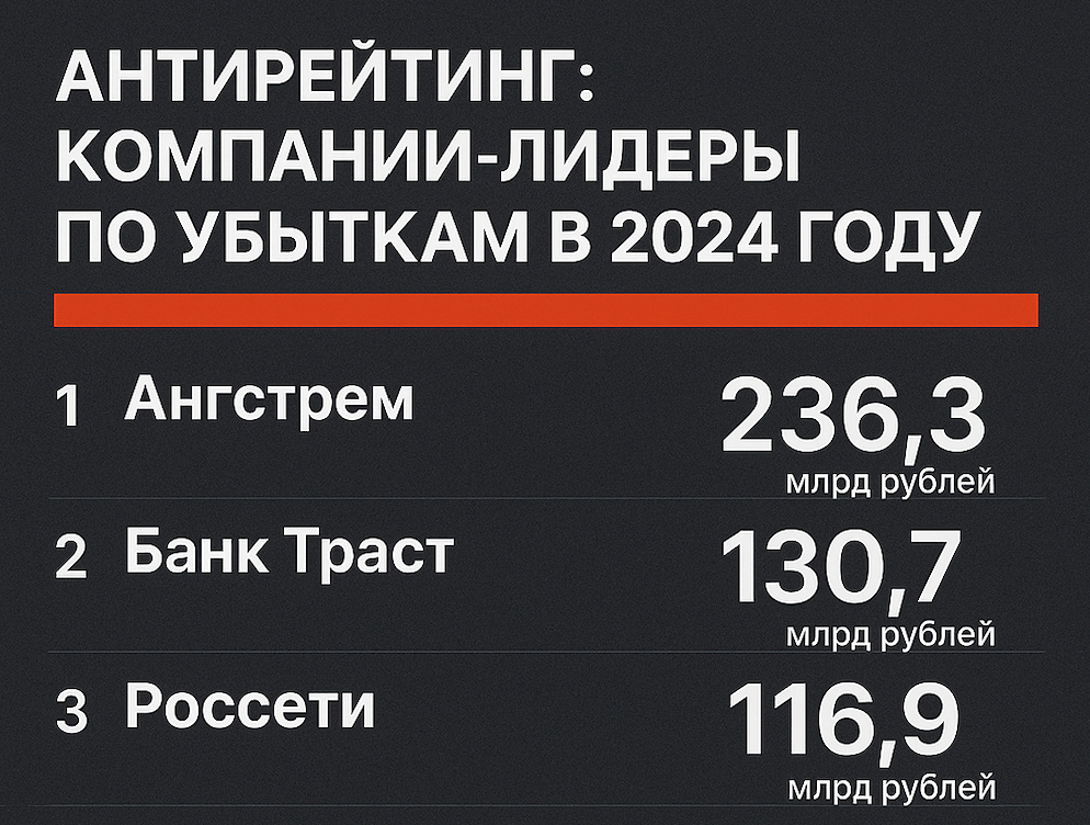ТОП-10 самых убыточных компаний России 2024: полный разбор финансовых потерь