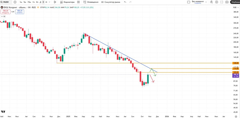 Стоит ли шортить ВУШ Холдинг после 26 % отскока?