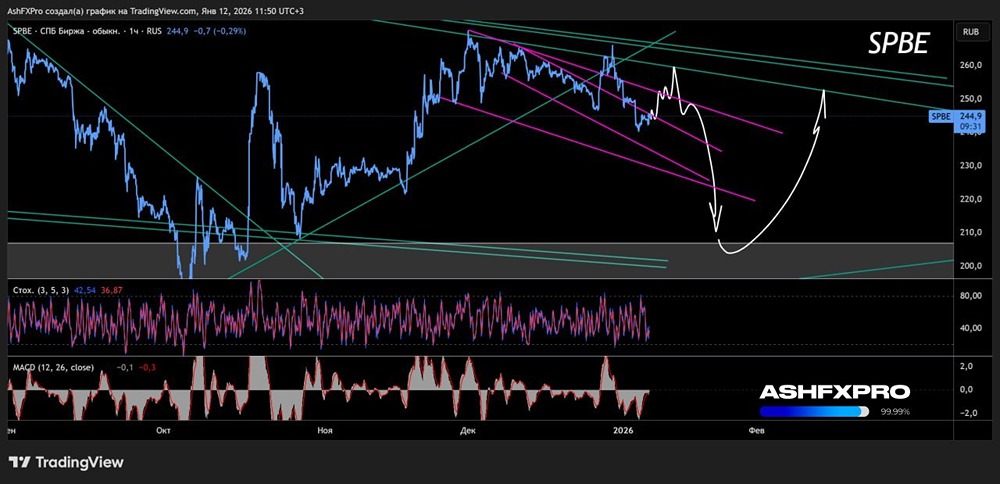 Будут ли падать акции СПБ Биржи в январе 2026 года и когда начать их покупать?