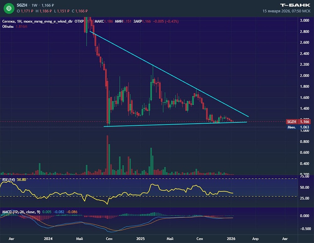 Технический анализ Сегежи: что ждёт акции в треугольнике?