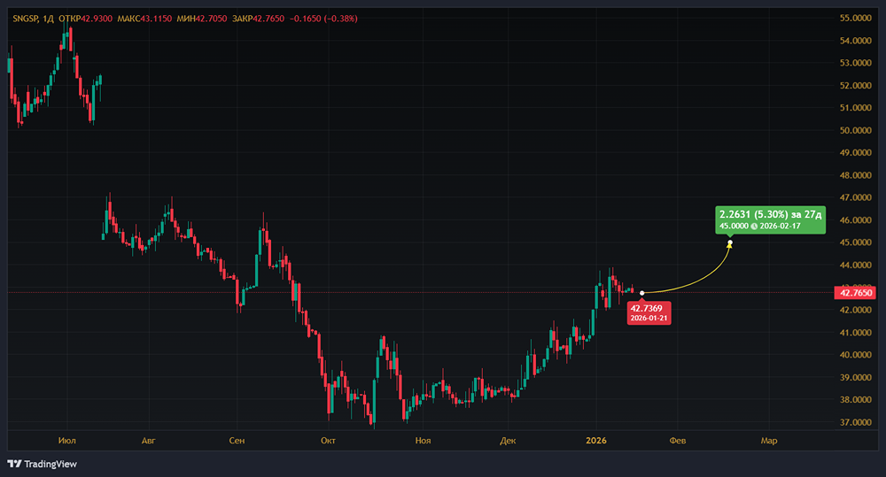 На сколько вырастут акции «Сургутнефтегаза», если доллар подорожает на 1 рубль?