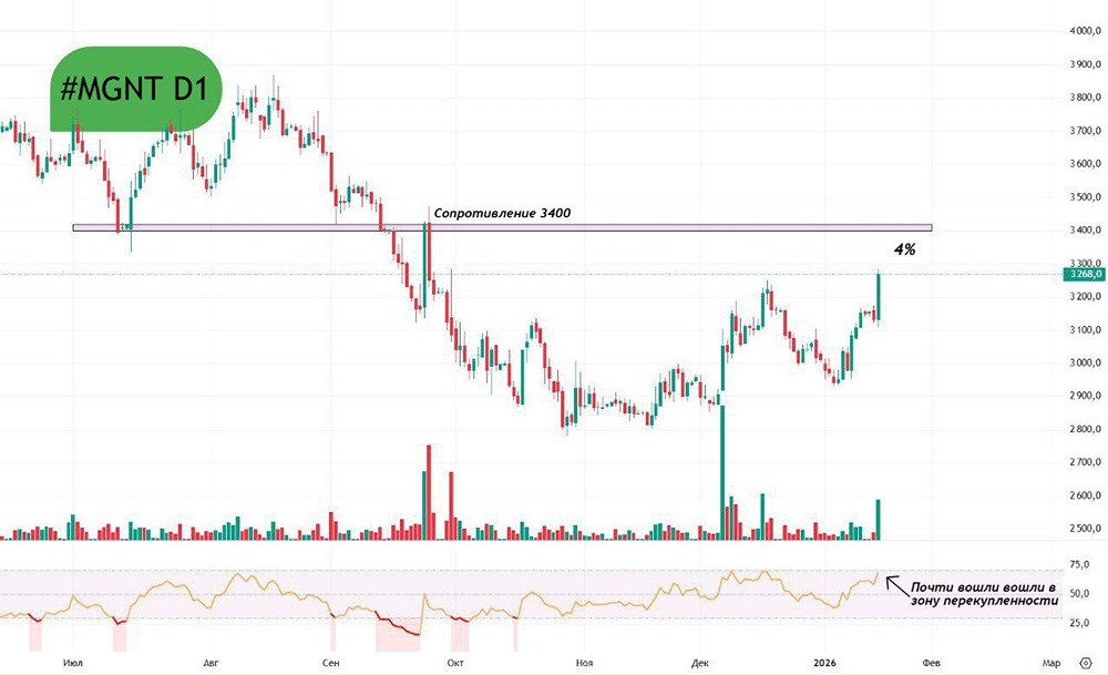 Готовится ли коррекция акций Магнита после роста?