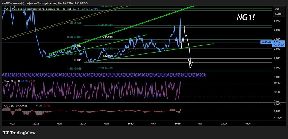 Что говорит график о среднесрочных перспективах на котировки натурального газа?