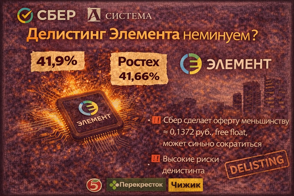 Инвестиции в Элемент: риски делистинга после сделки с Сбером
