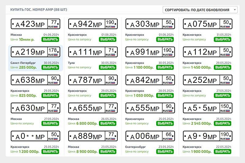 Номера «АМР» начали изымать у россиян вслед за легендарными «ЕКХ». Только в Московском регионе конфисковали 15 таких комбинаций