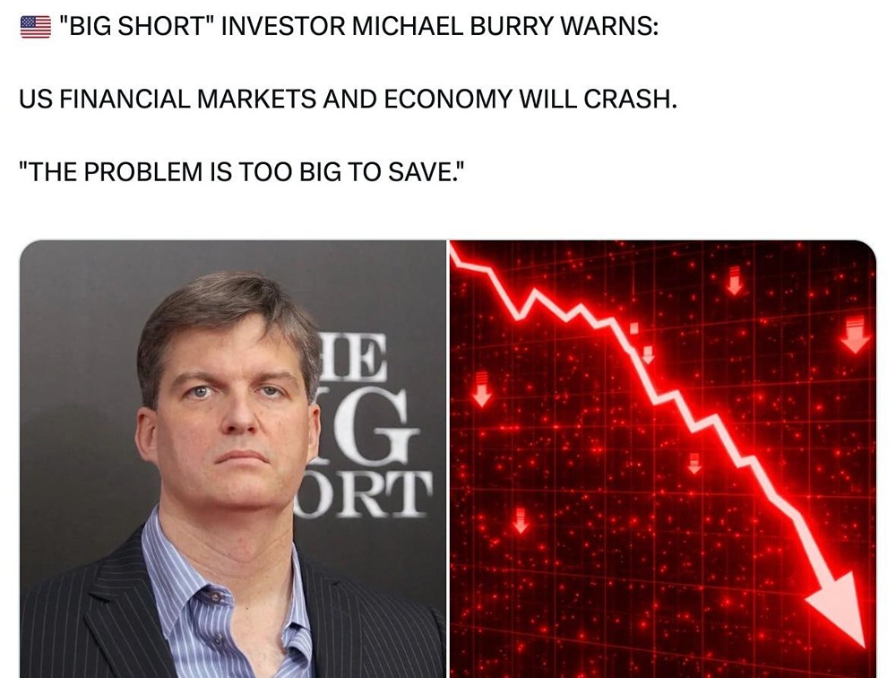 Майкл Бьюрри опять предупреждает, что финансовые рынки и экономика США рухнут