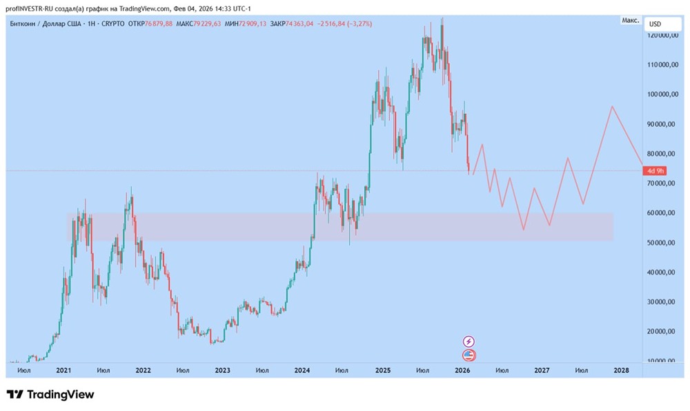 Bitcoin на грани коррекции: прогноз движения до 60000$