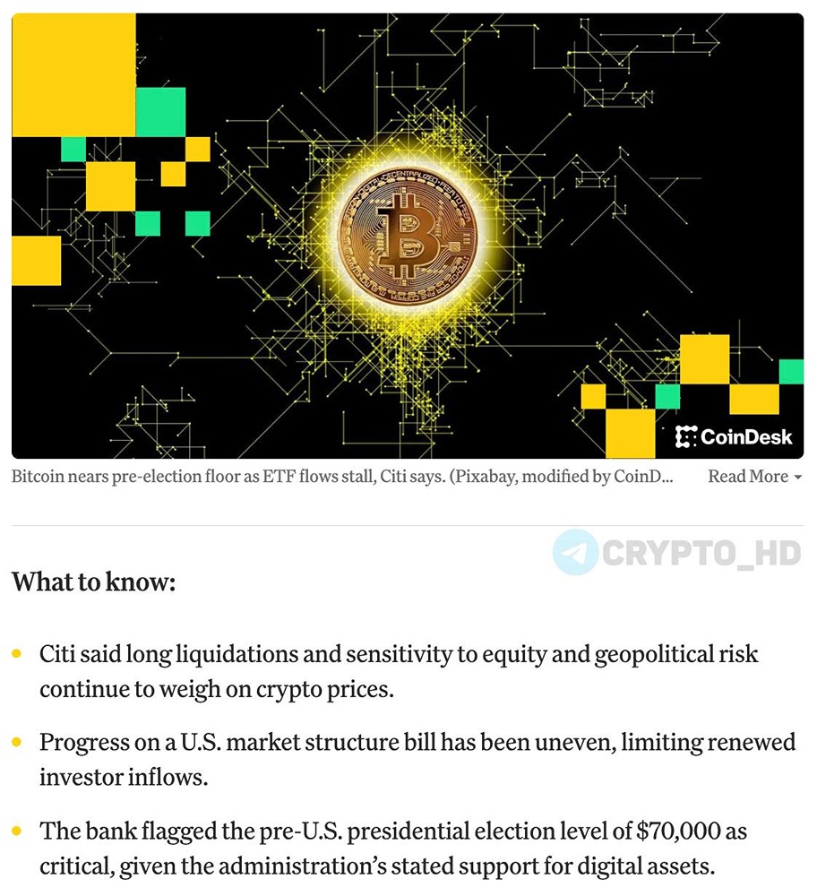 BTC может протестировать уровень $70,000