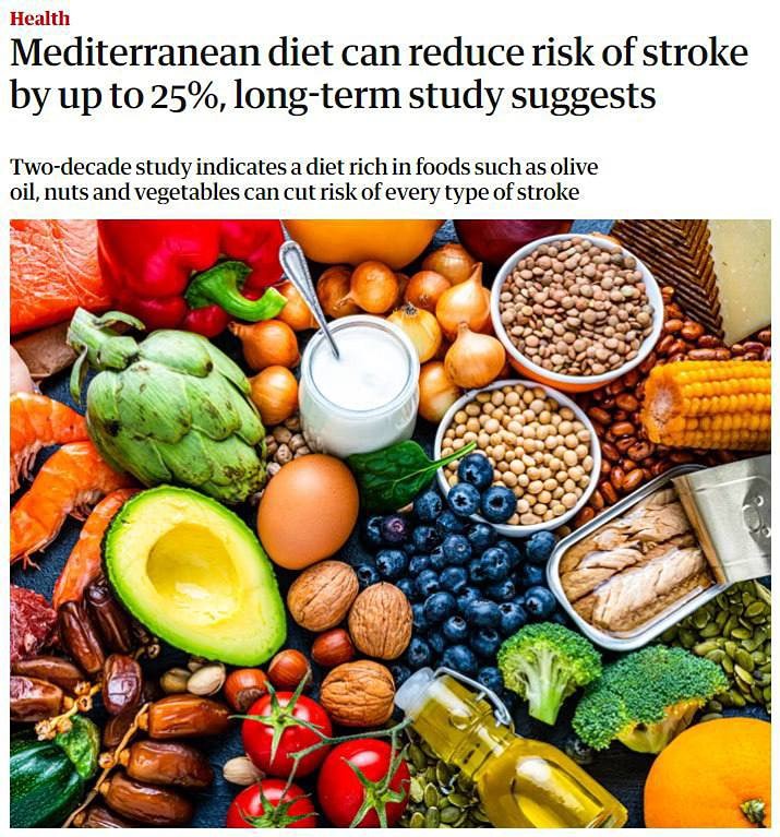 Средиземноморская диета снижает риск инсульта до 25%