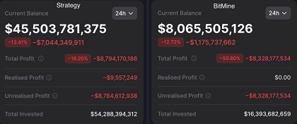 Портфель крупнейшего держателя биткоинов фонда Strategy в убытке на $8,7 млрд