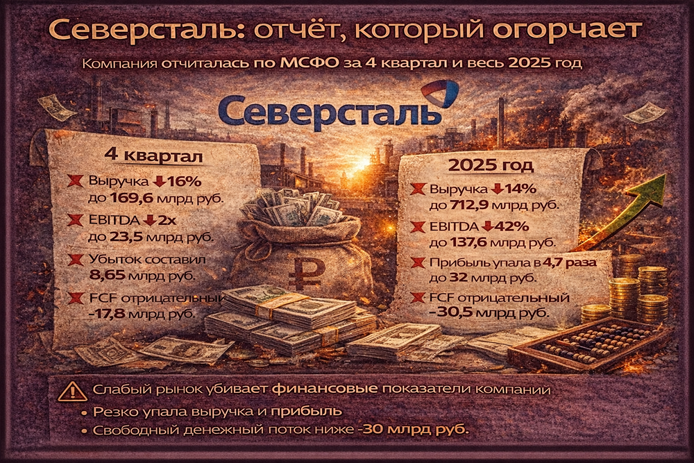 Прогноз Северстали на 2026: анализ EBITDA, выручки и спроса на сталь