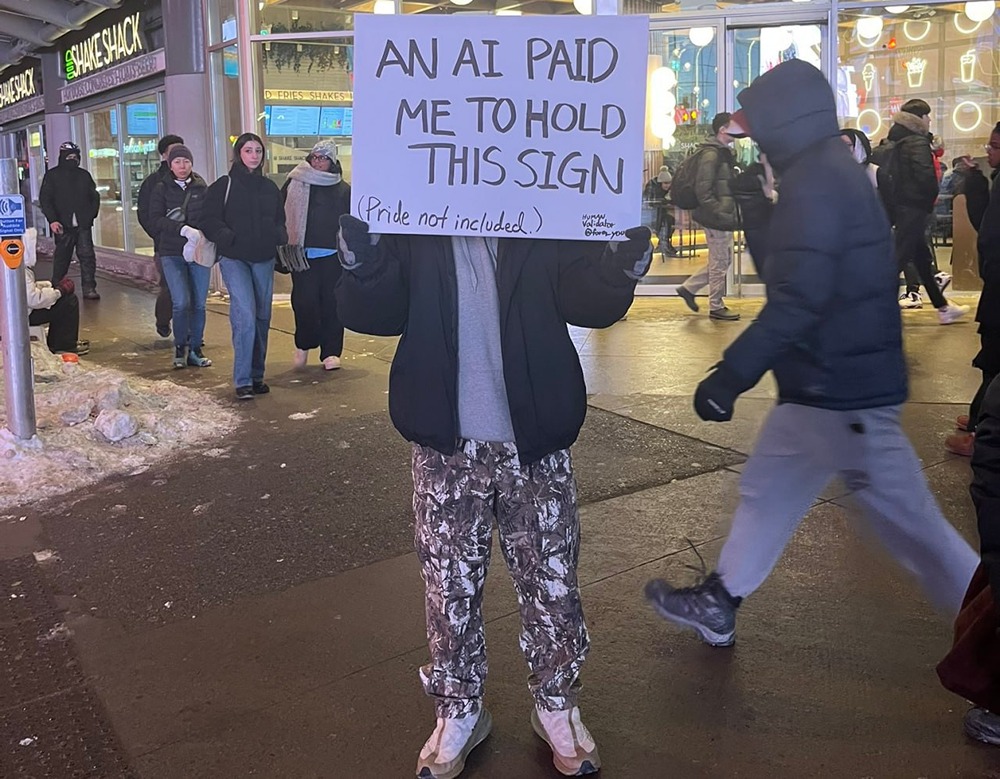 ИИ нанял человека и заплатил $100 за то что тот устроил единоличный пикет