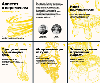 Какие тренды ждут фуд-бизнес в 2026: новый трендбук от Яндекс Еды