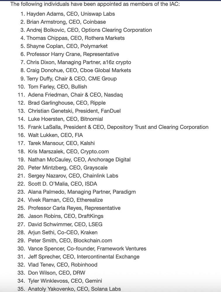 CFTC включила топов криптоиндустрии в Консультативный комитет по инновациям 