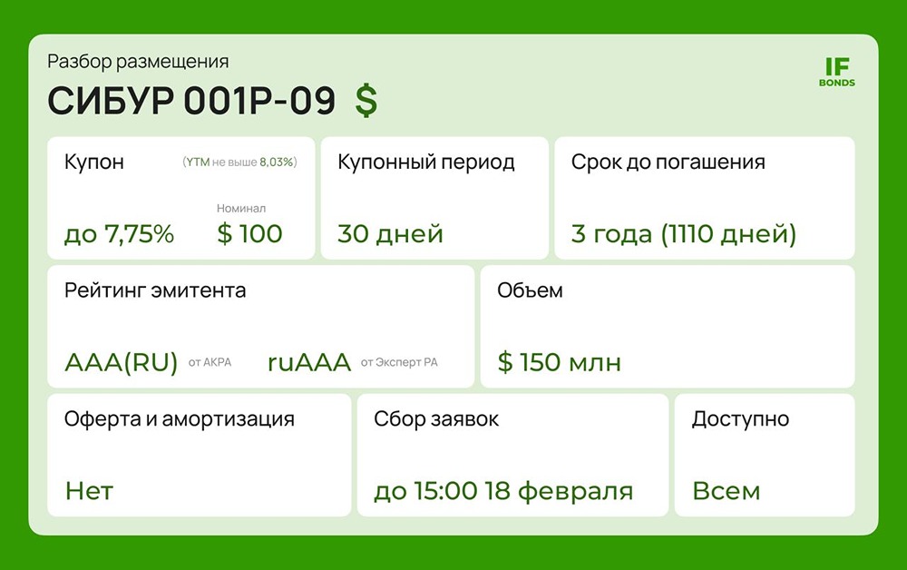 Сибур предлагает долларовые облигации серии 001Р-09: детальный разбор условий для частного инвестора