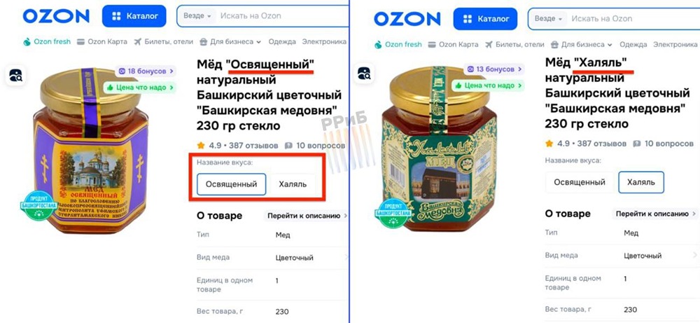В попытке охватить всех покупателей селлеры дошли до религиозных опций. Один и тот же мёд проходит и освящение, и халяль-сертификацию