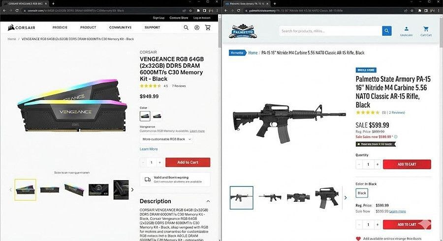 В США купить винтовку дешевле, чем 64 ГБ оперативной памяти DDR5