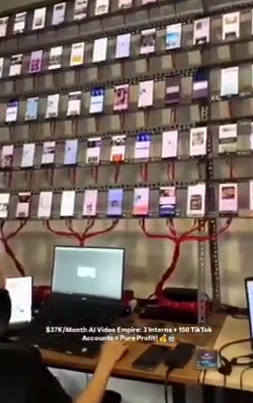 Блогер управляет 150 аккаунтами TikTok. Ему помогают три стажёра, все они публикуют видео, сгенерированные искусственным интеллектом. Один аккаунт получает до $7000