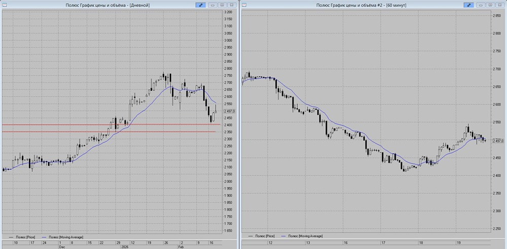 Какой прогноз по акциям Полюса на следующую неделю февраля?