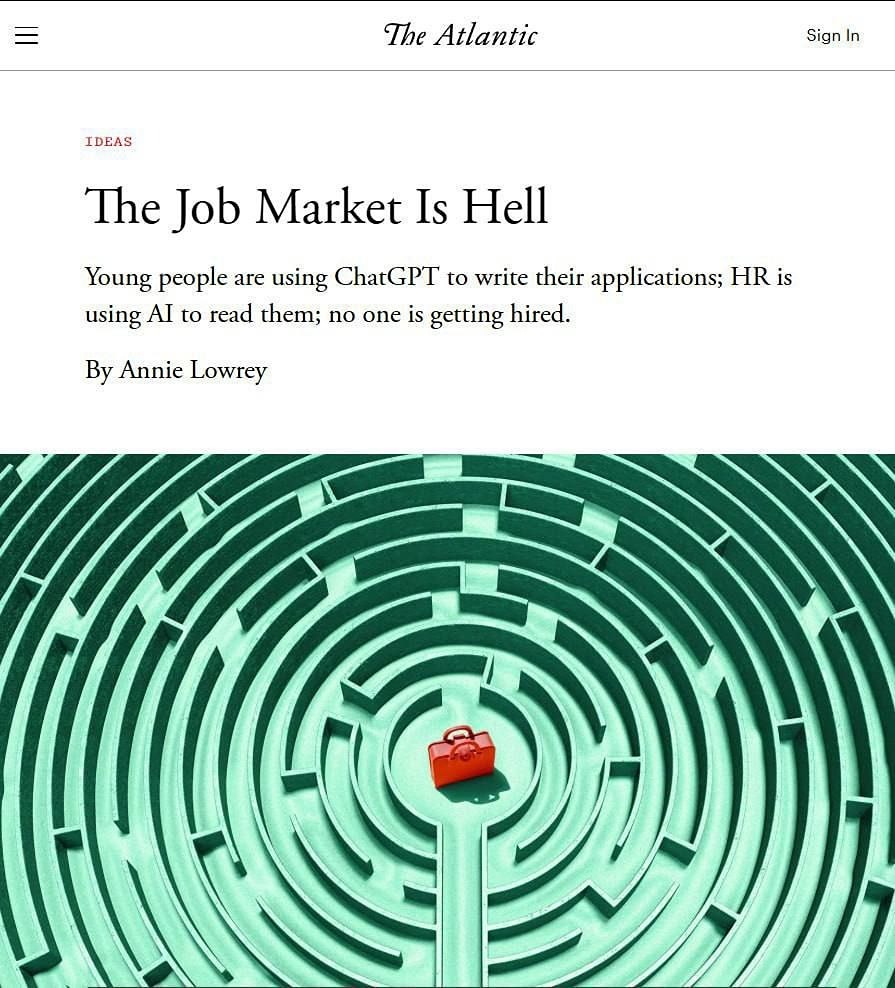 Соискатели используют искусственный интеллект для составления резюме, а отделы кадров – для их чтения. В итоге работу не получает никто