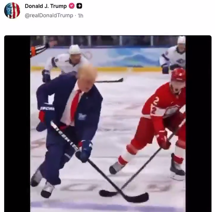 Трамп в одиночку обыграл сборную Канады по хоккею. Такое видео появилось в соцсетях президента США. Времена ИИ творят чудеса