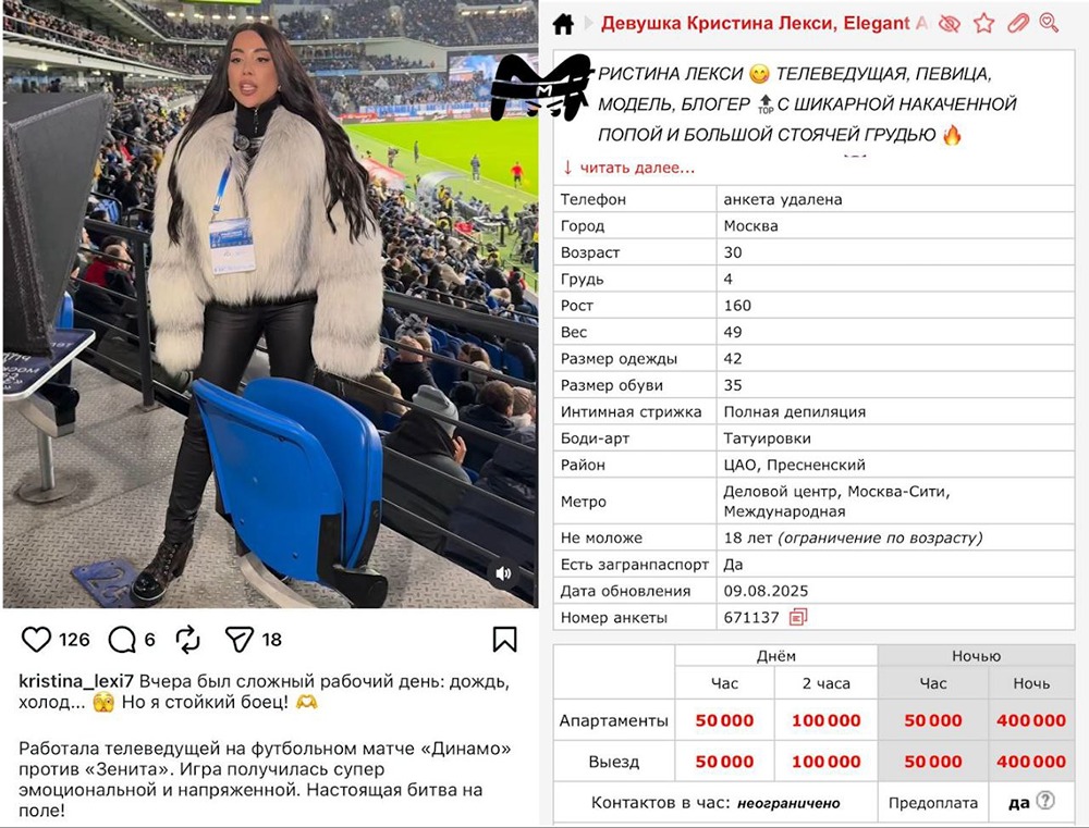 Кристина Лекси и звёзды «Зенита»: путь от блога до элитной жизни