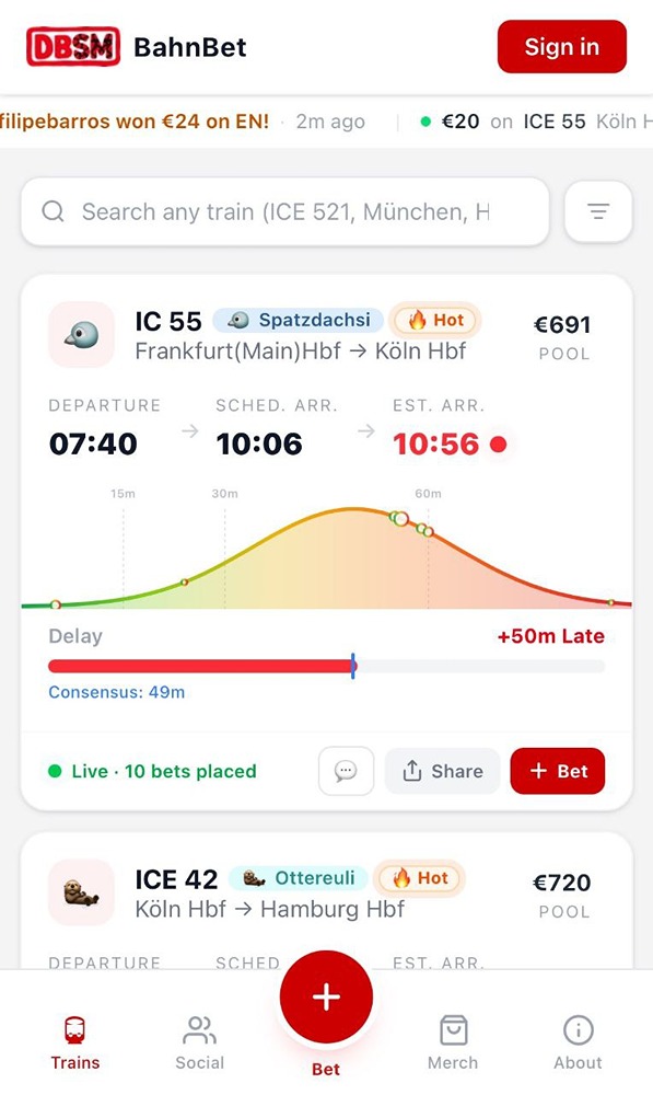 В Германии поезда опаздывают так часто, что букмекеры в шутку предложили принимать ставки на время прихода поезда