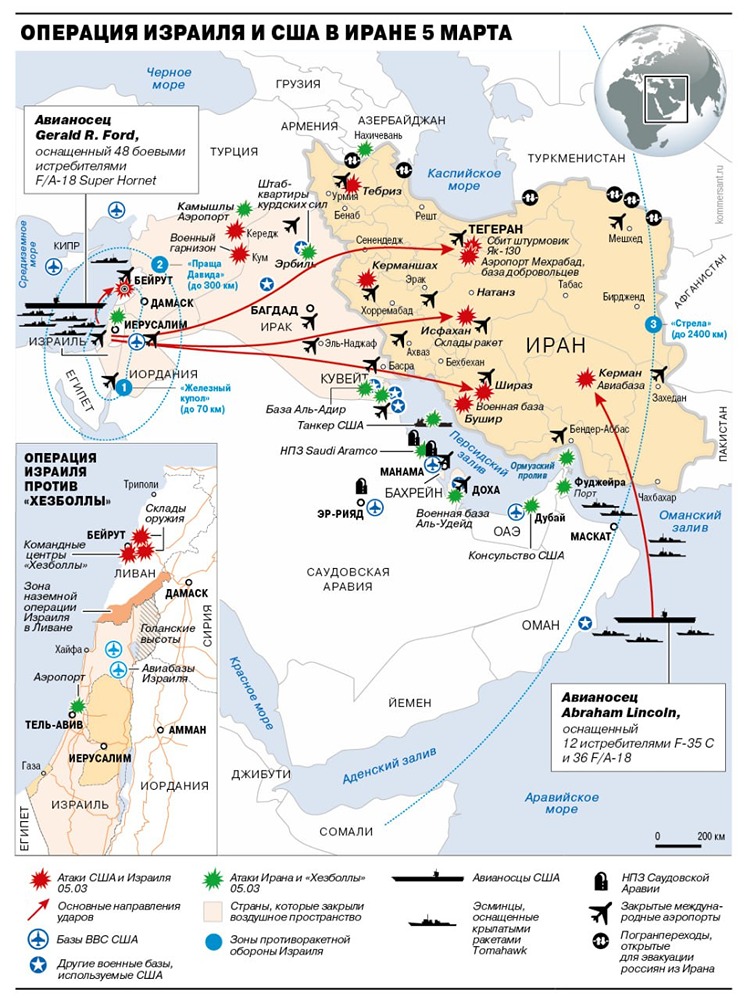 Инфографика событий на Ближнем Востоке