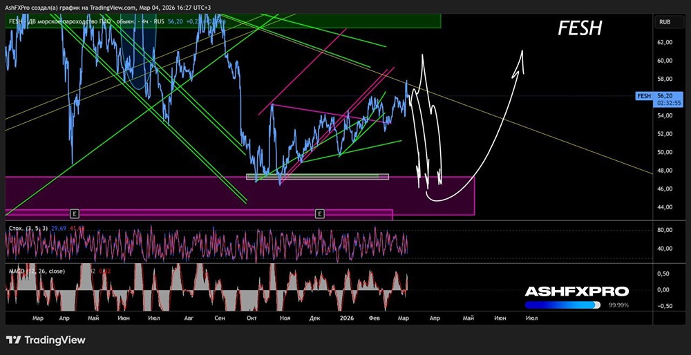 С каких уровней шортить акции ДВМП и с какими целями?