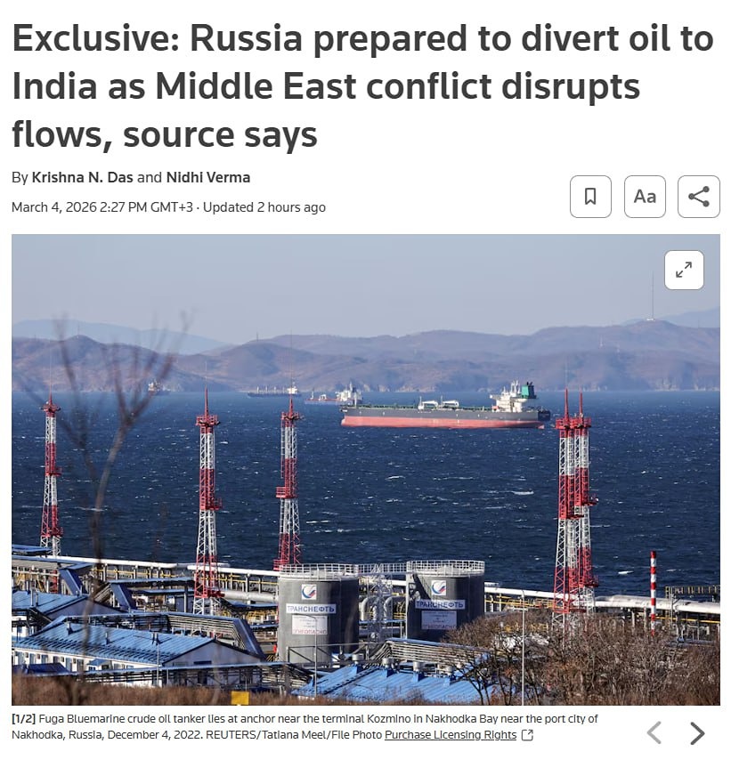 Россия готовится перенаправить нефть в Индию