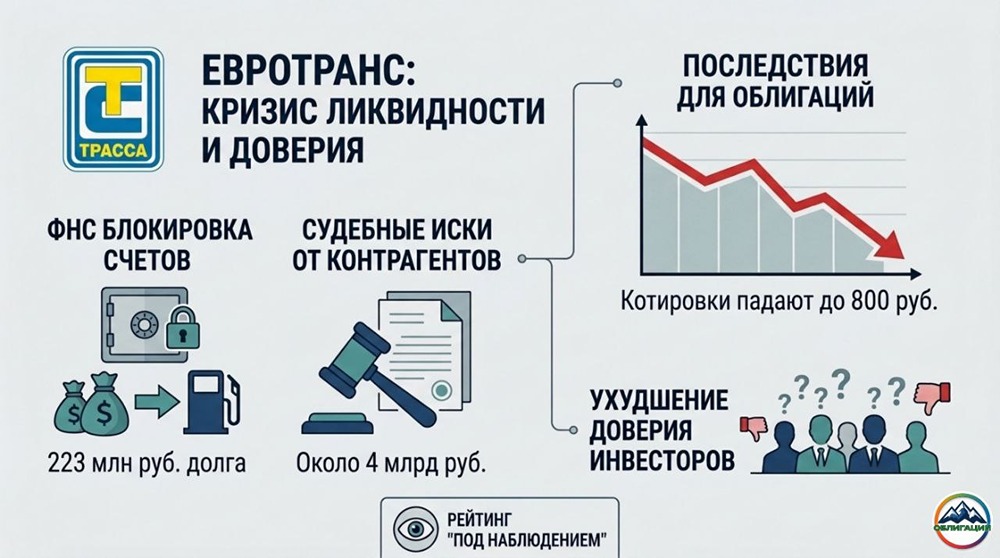 ЕвроТранс: грозит ли компании дефолт на фоне судебных исков и блокировки счетов?