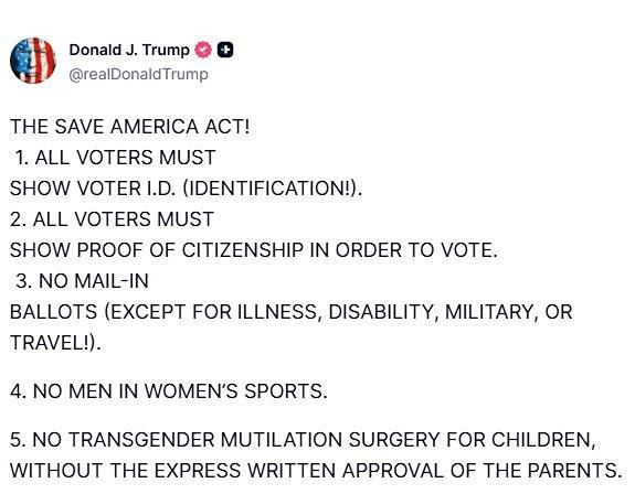 Трамп анонсировал «Закон о спасении Америки»