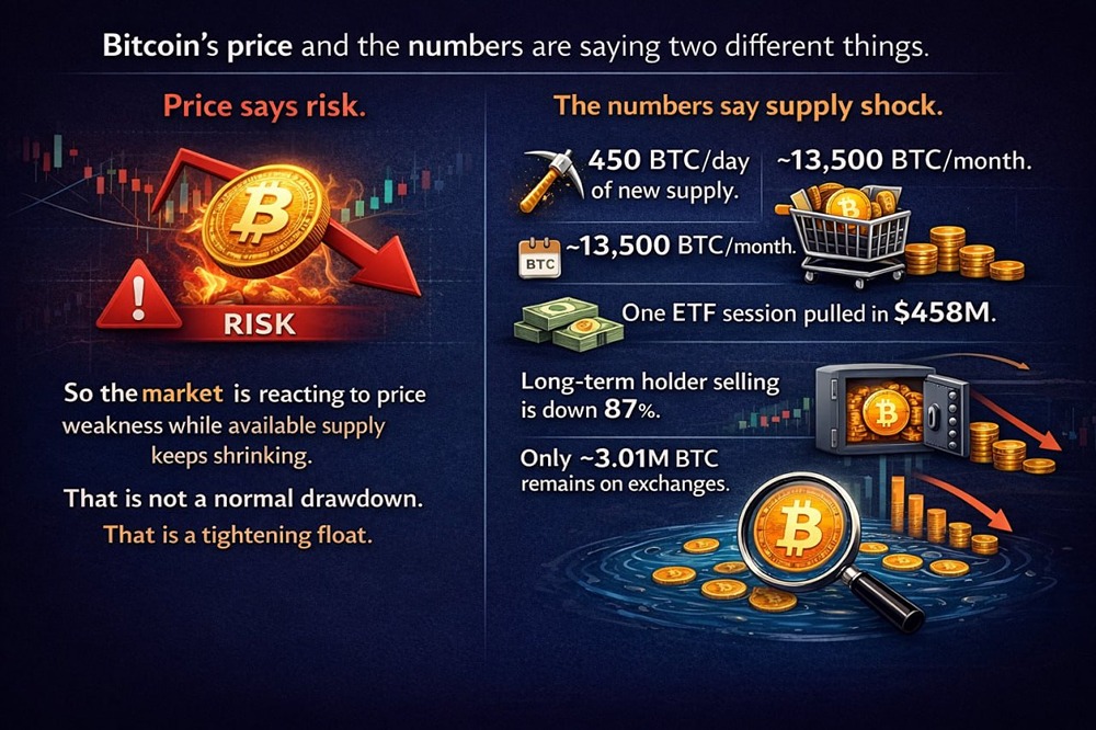 Парадокс биткоина: почему цена говорит о риске, а предложение — о дефиците