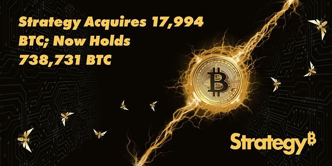 Strategy наращивает позиции: крупная покупка 17 994 BTC за $1,28 млрд