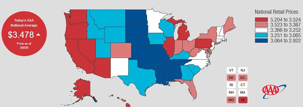 Как геополитический конфликт повлиял на цены бензина в США в 2026 году?
