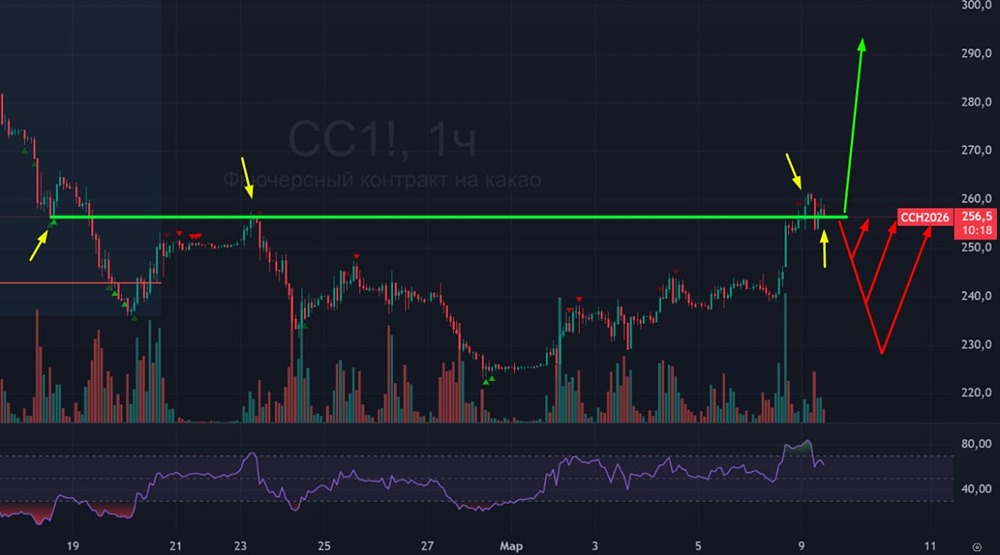 Технический анализ какао: почему важен уровень 256