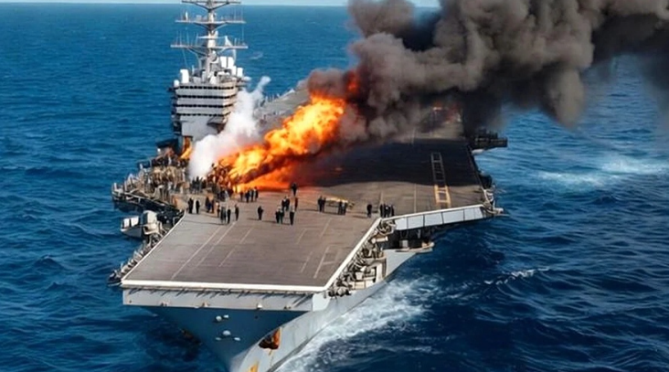 Где начался пожар на авианосце USS Gerald Ford?