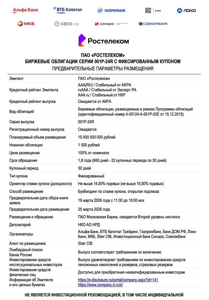 «Ростелеком» зовёт инвесторов: бонды с высоким купоном и надёжностью AAA