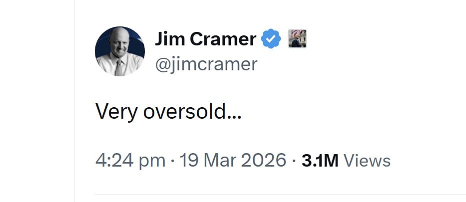 Джим Крамер говорит, что акции США сейчас «очень перепроданы»