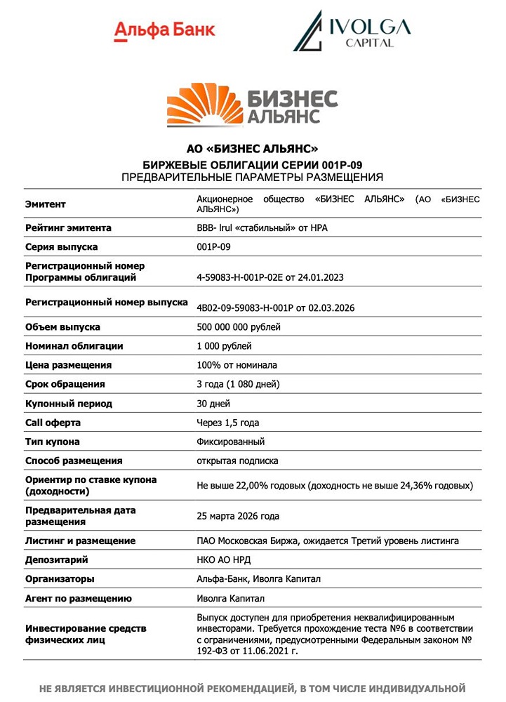 «БИЗНЕС АЛЬЯНС» выпускает облигации с купоном 22%: что нужно знать инвестору