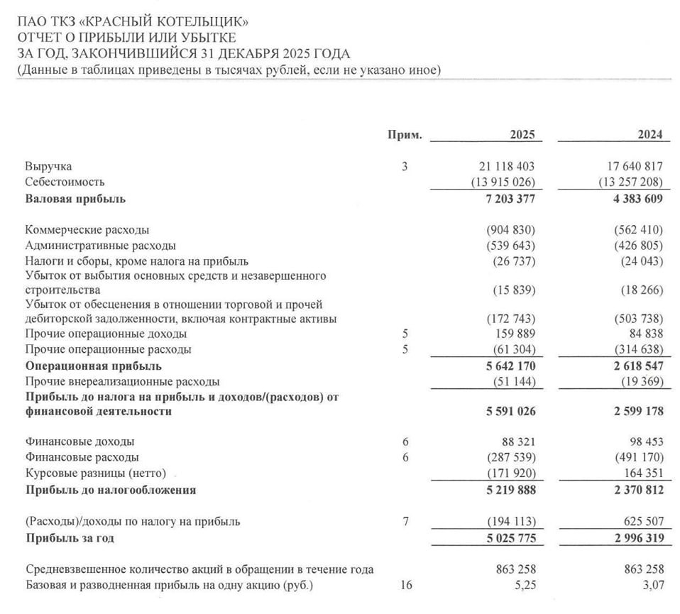 Красный Котельщик МСФО 2025 год