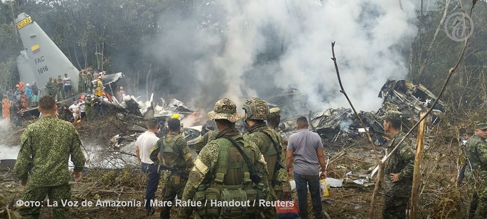 Сколько человек погибло при крушении самолёта ВВС в Колумбии?