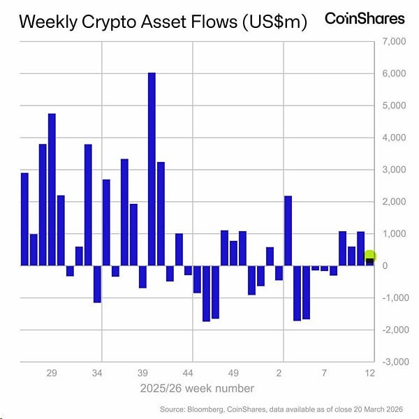 На прошлой неделе притоки в крипту ослабли