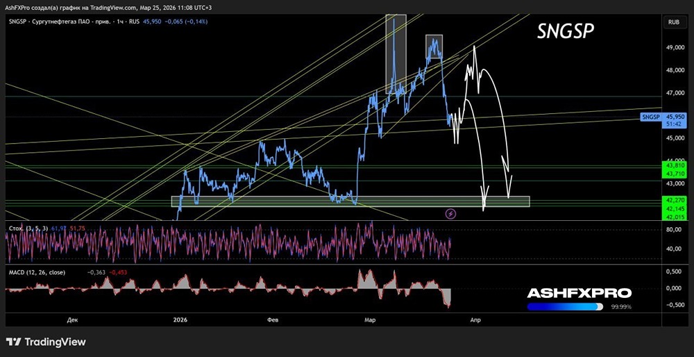 Акции Сургут-преф: временный отскок с ускорением падения