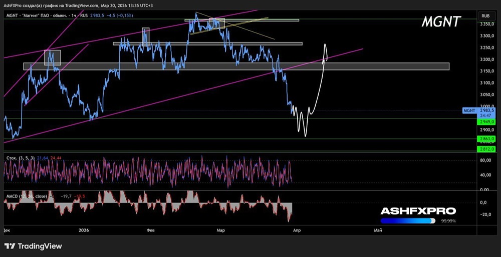 Когда же начнут расти акции «Магнит»?
